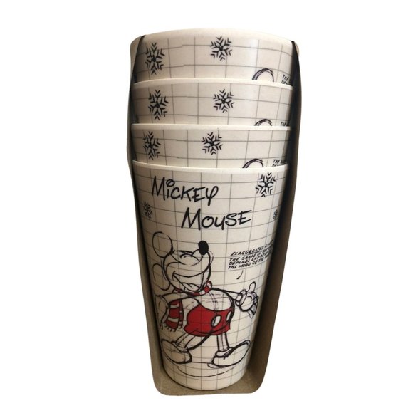 2 Sets of Four Mickey Mouse Christmas Bamboo Cups - Picture 4 of 6